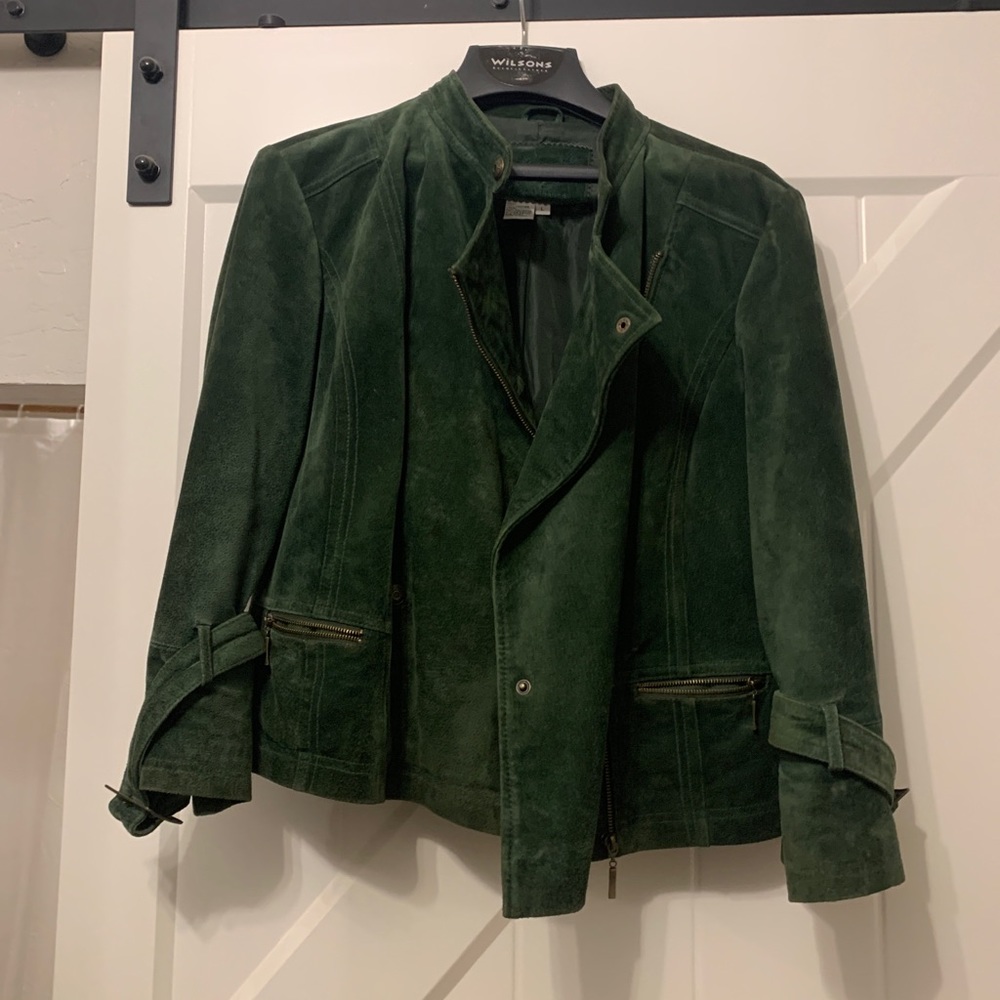 Green suede jacket- beautiful
